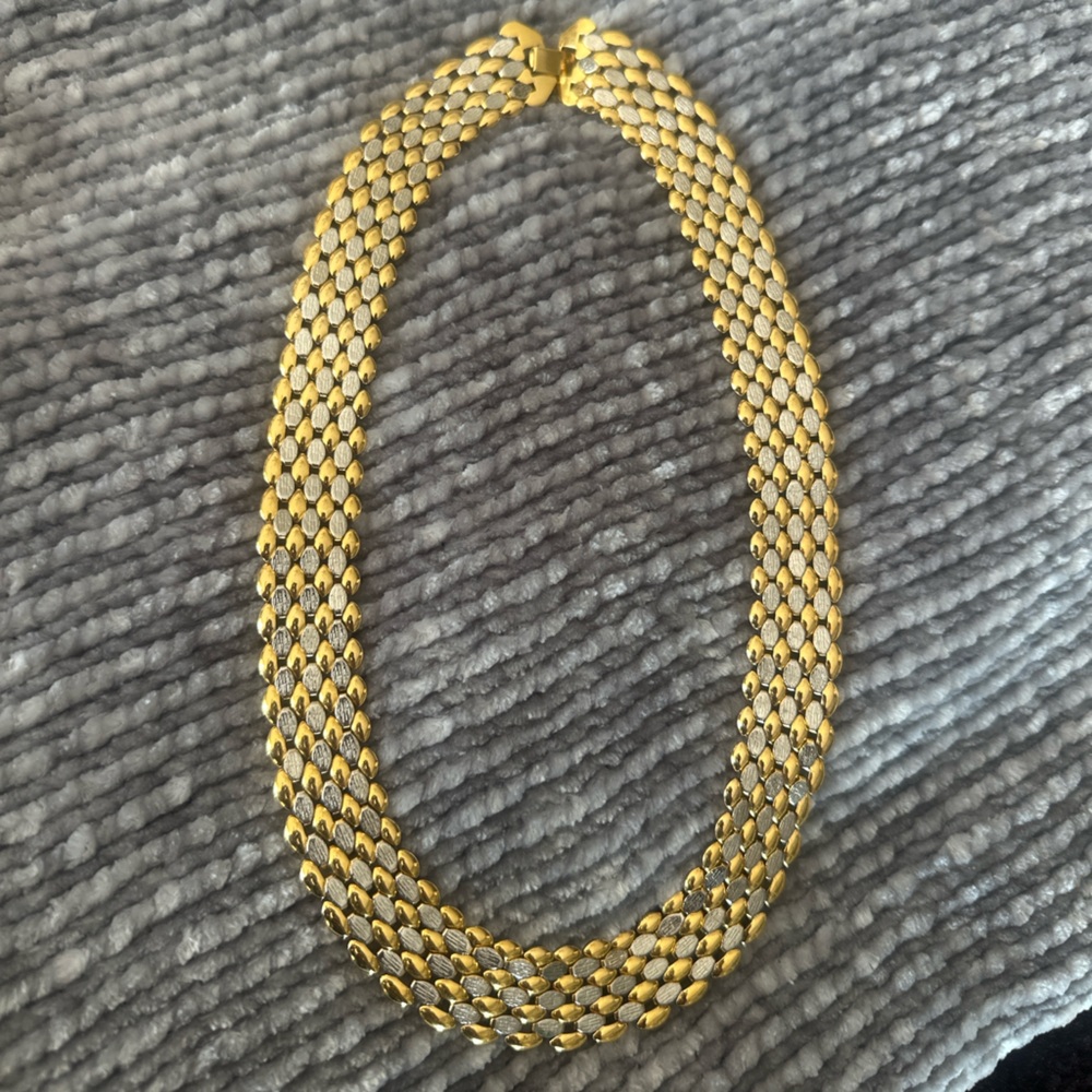 Vintage Gold Tone & Silver Tone Mesh Bracelet | Retro Statement Jewelry